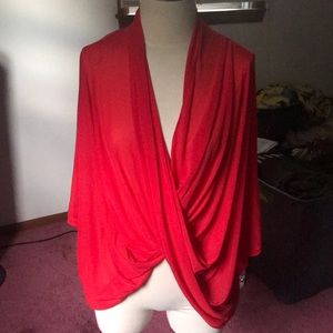 Sheer Red Draped Top